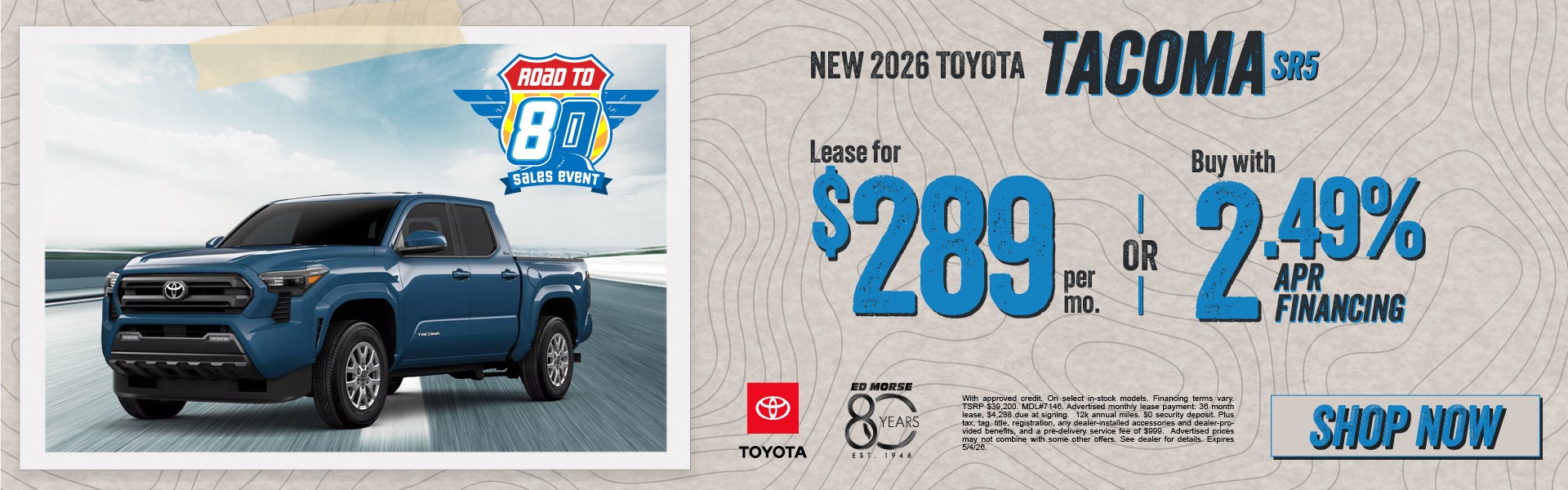 New 2026 Toyota Tacoma SR5