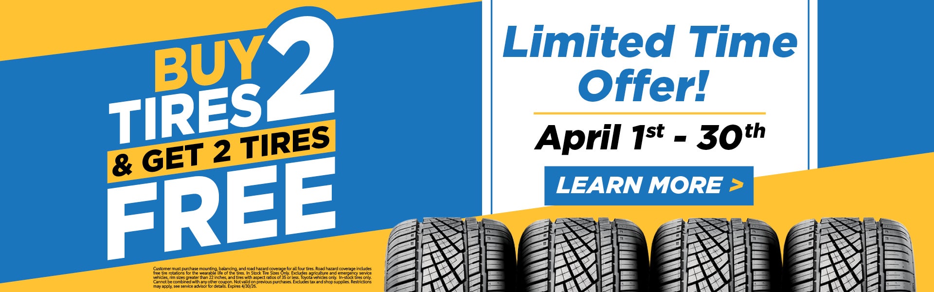 Buy 2 Tires & Get 2 Tires Free