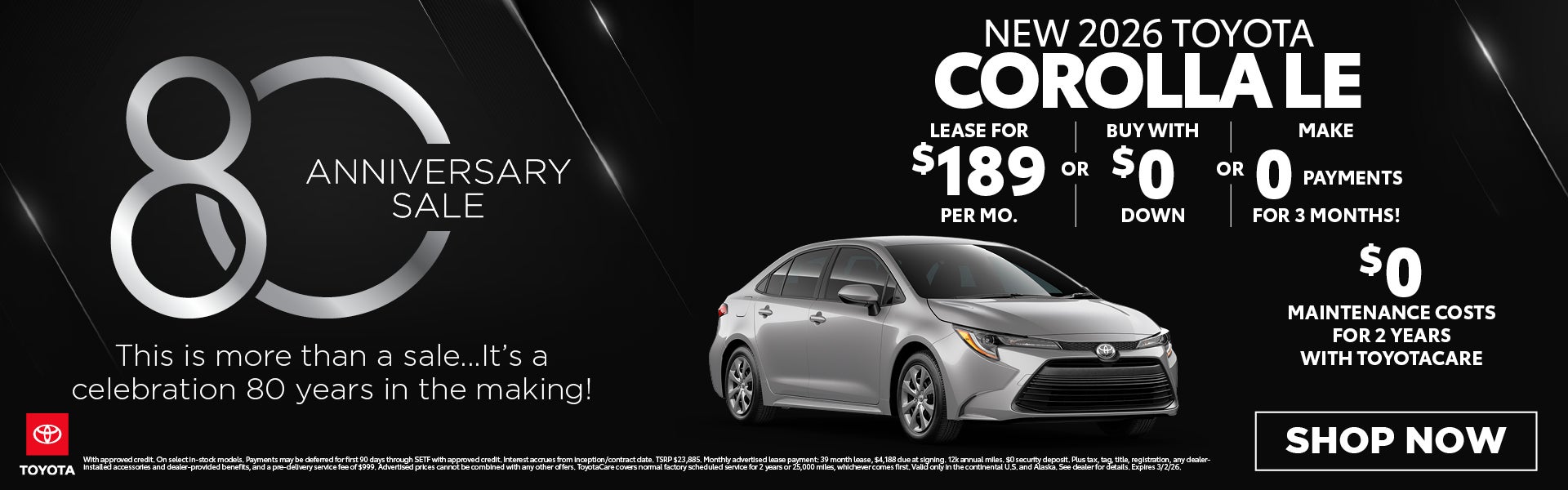 New 2026 Toyota Corolla LE